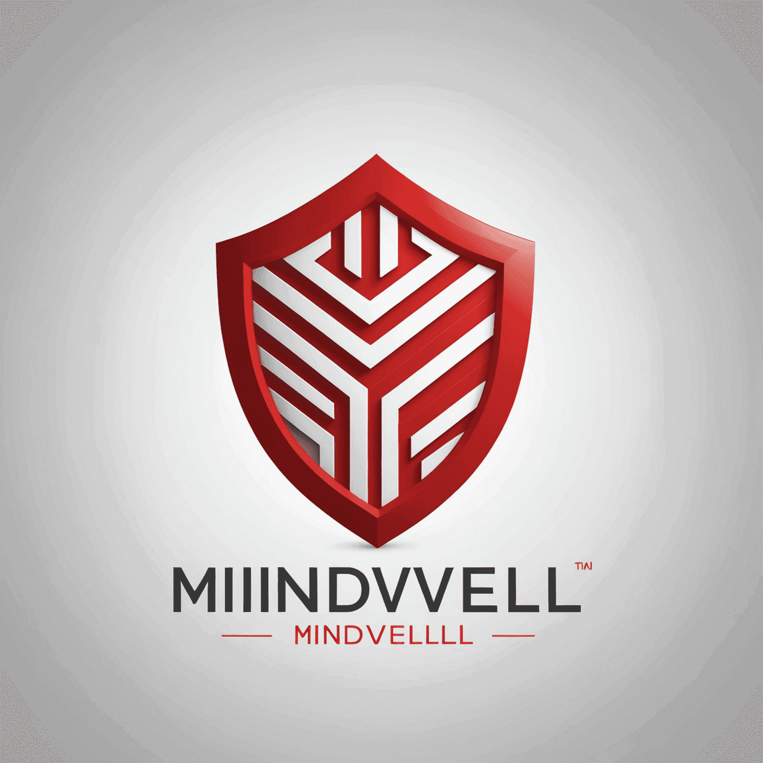 mindveld logo in red and white colors