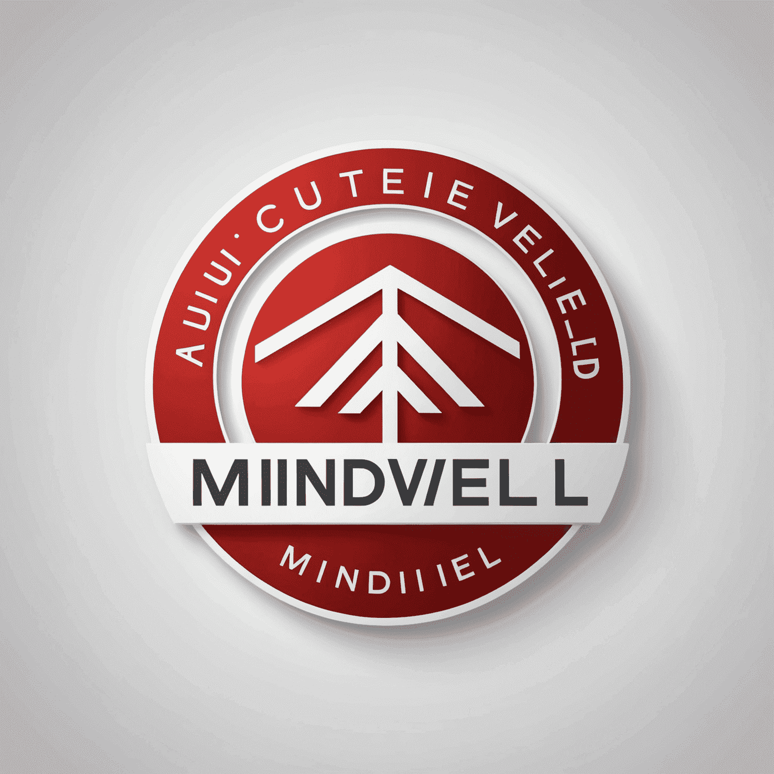 mindveld logo in red and white colors