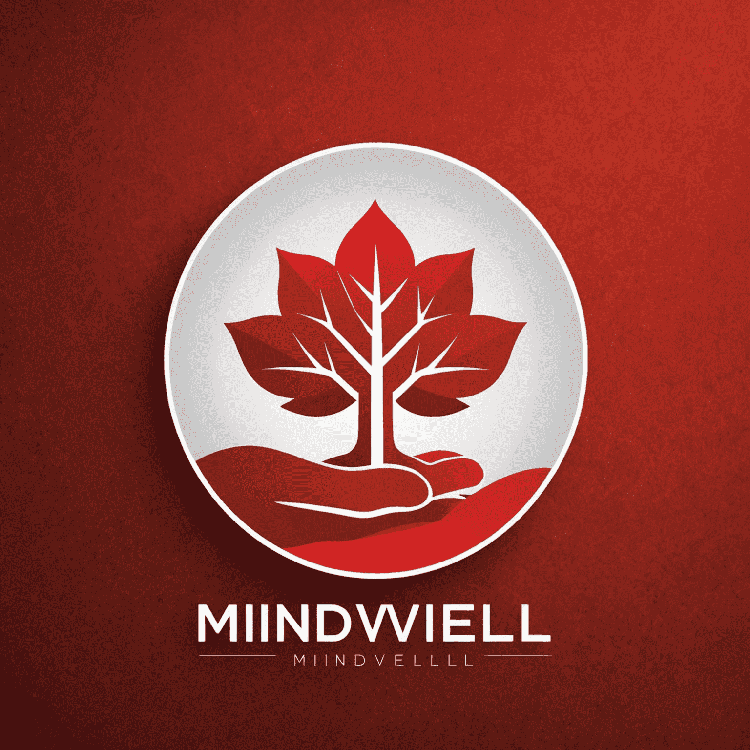 mindveld logo in red and white colors