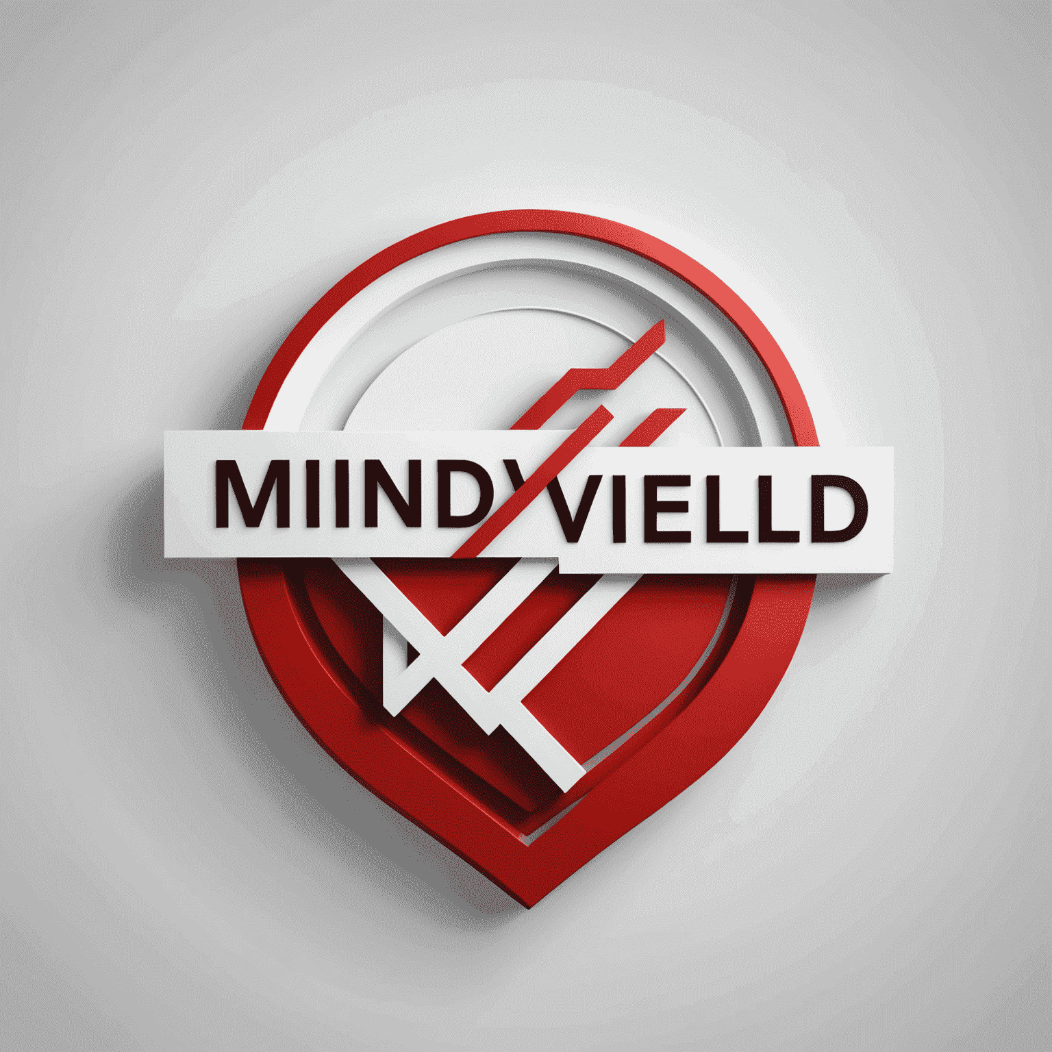 mindveld logo in red and white colors