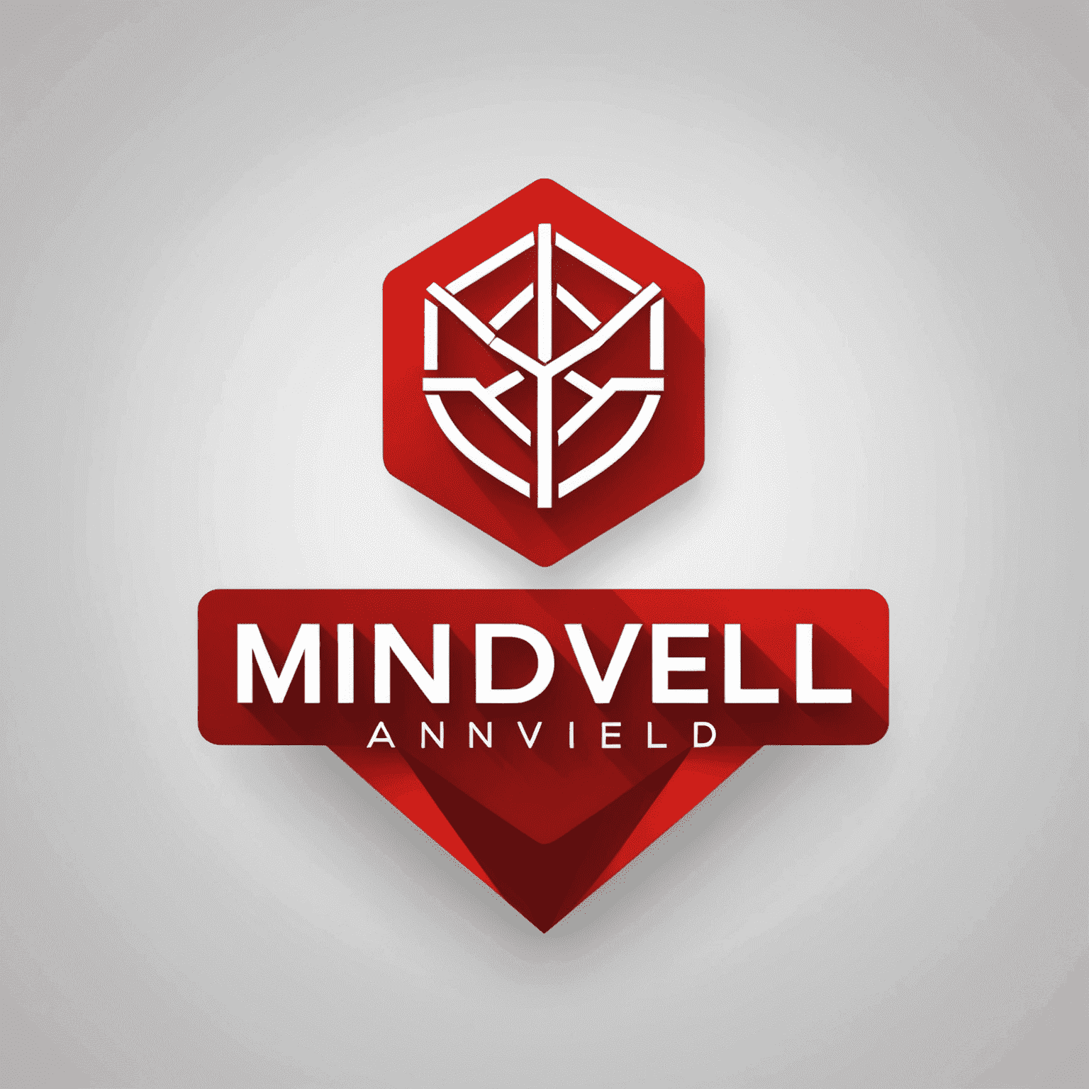 mindveld logo in red and white colors