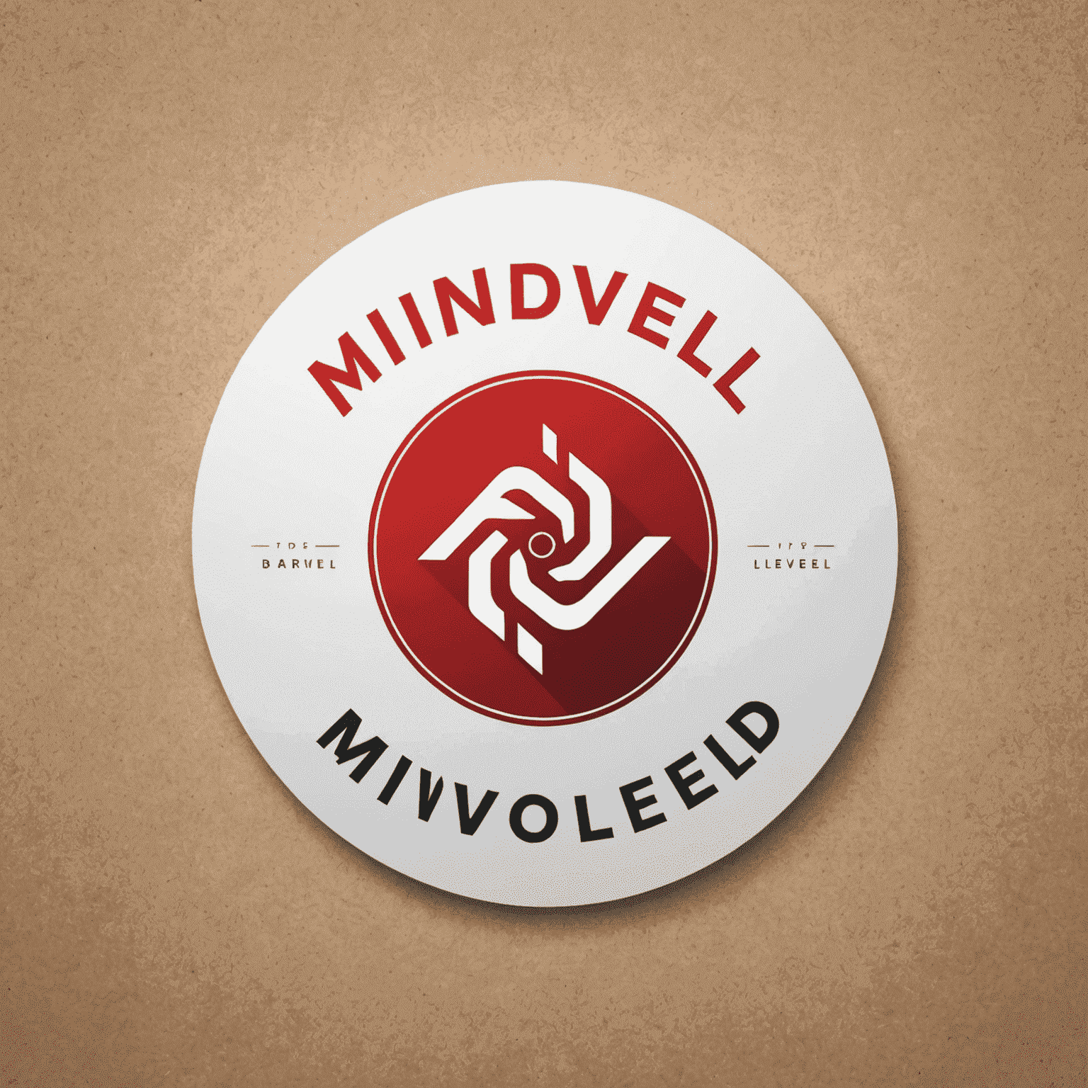 mindveld logo in red and white colors