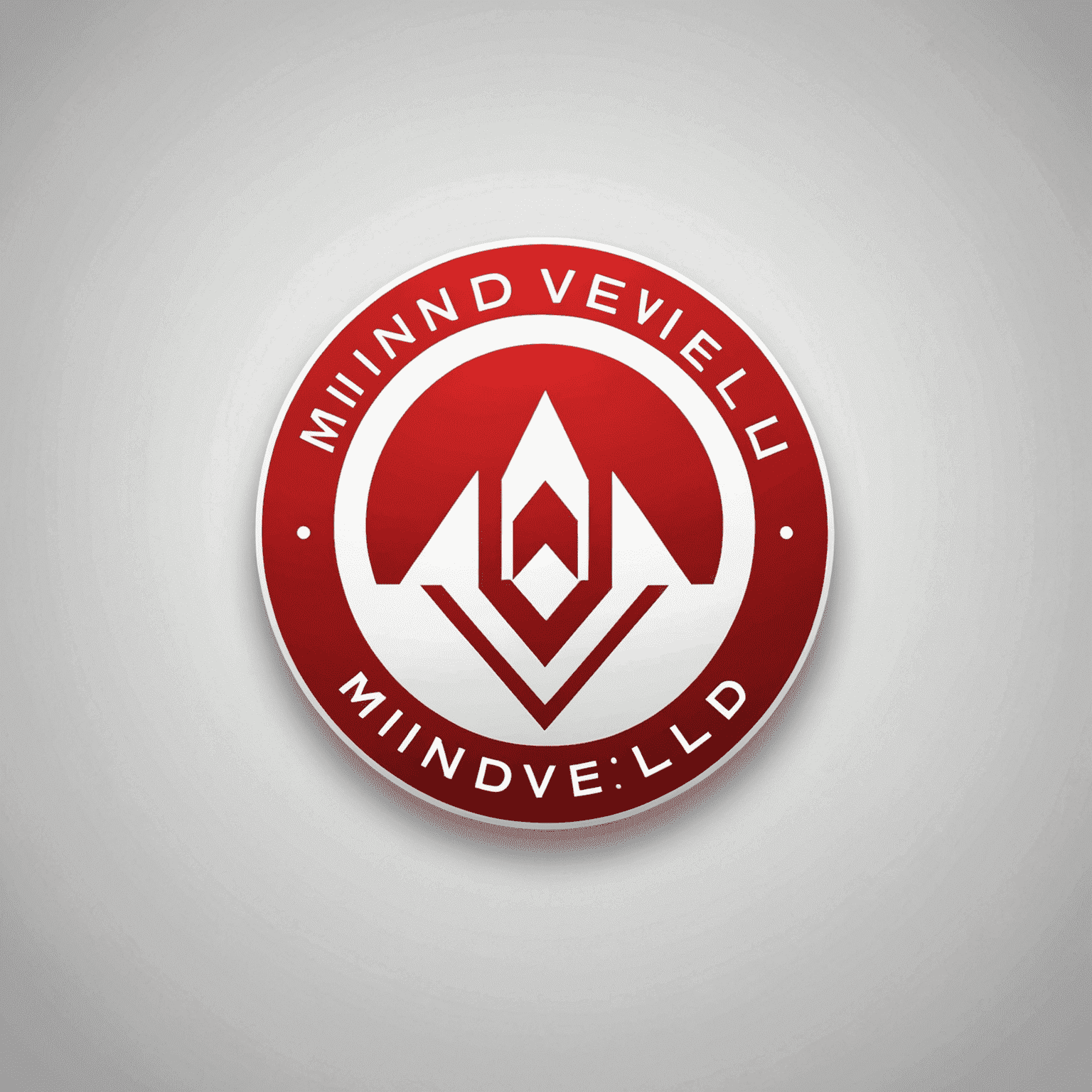 mindveld logo in red and white colors