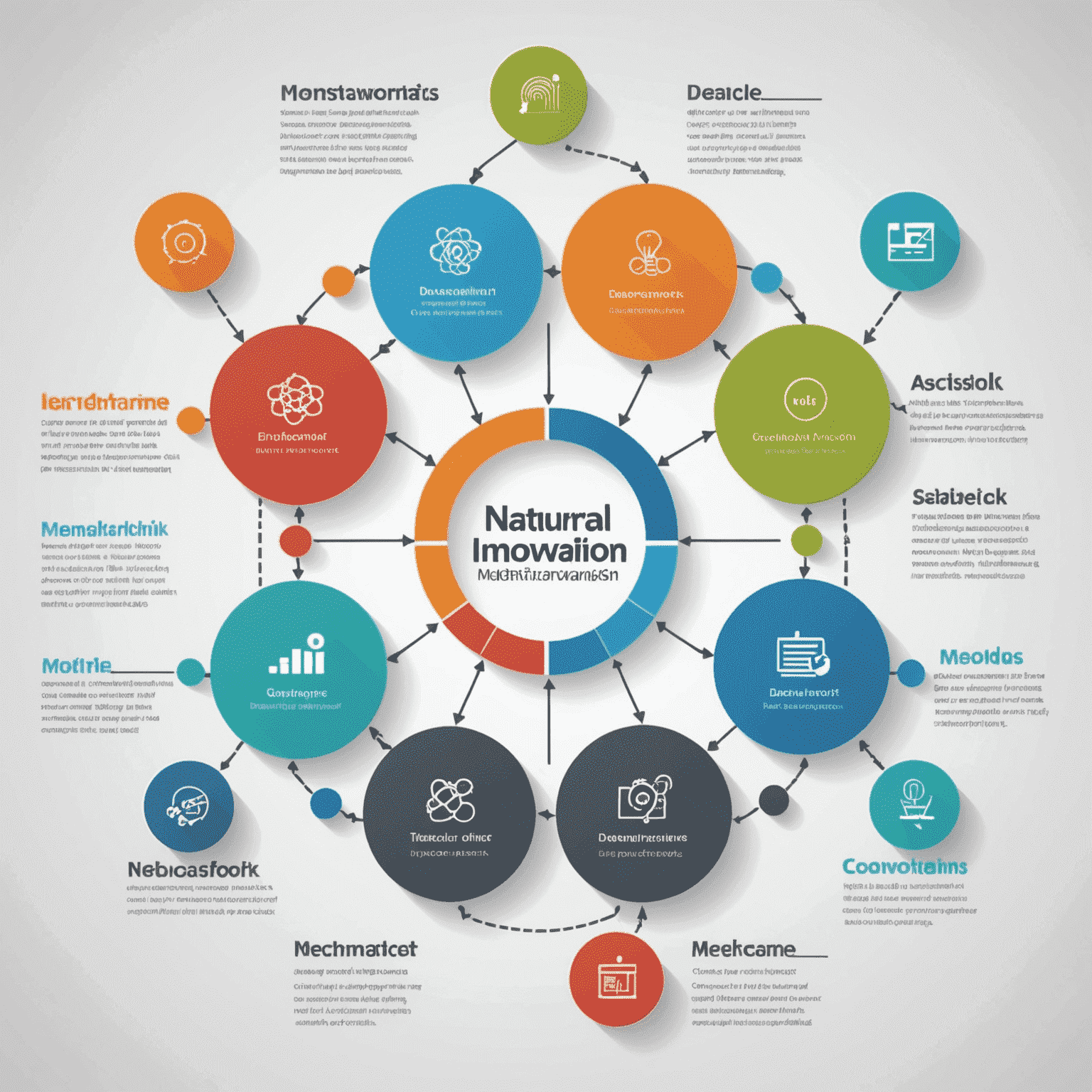 A diagram illustrating various innovation frameworks and methodologies