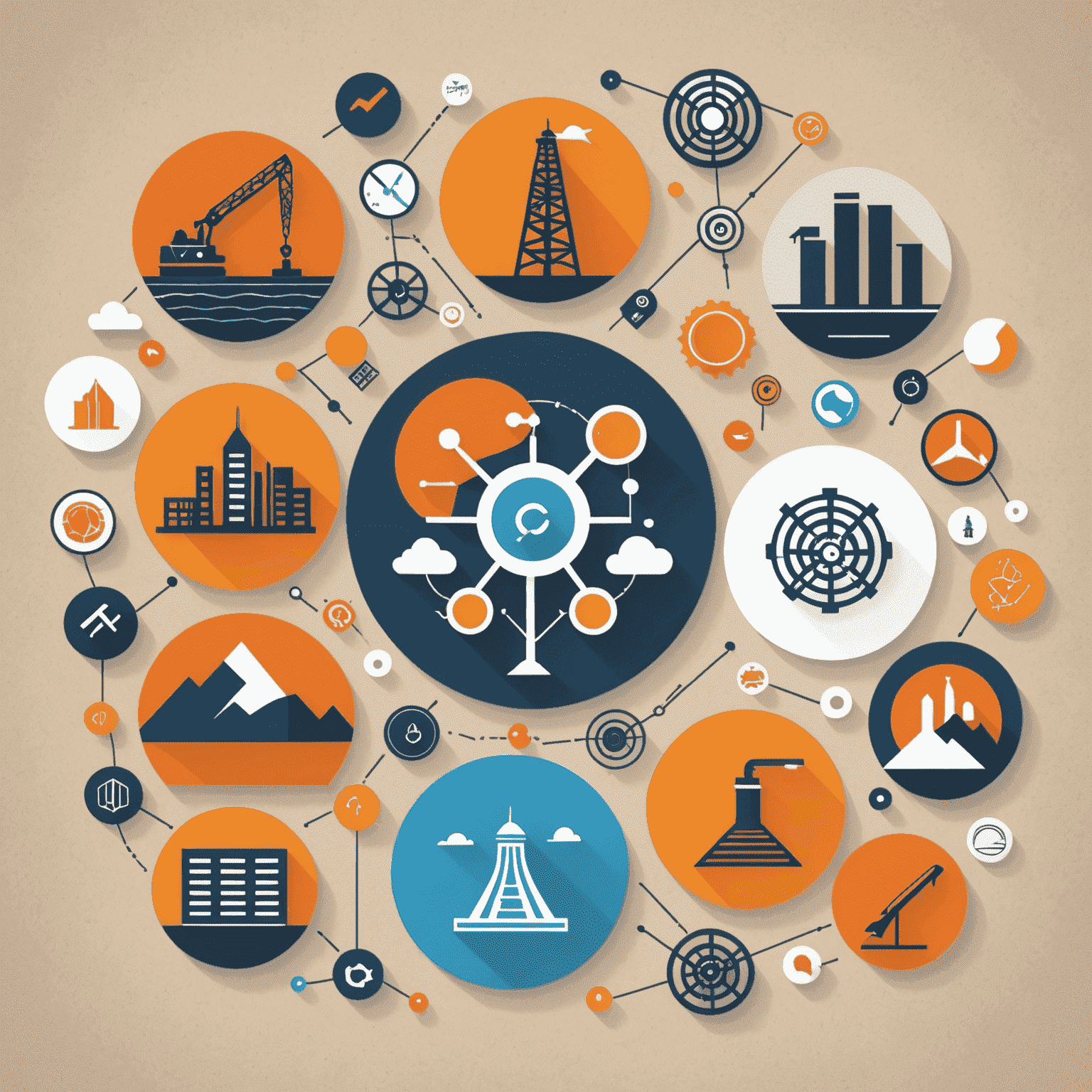 Mindveld's logo with illustrations representing various industry sectors, symbolizing the firm's expansion of strategy consulting services